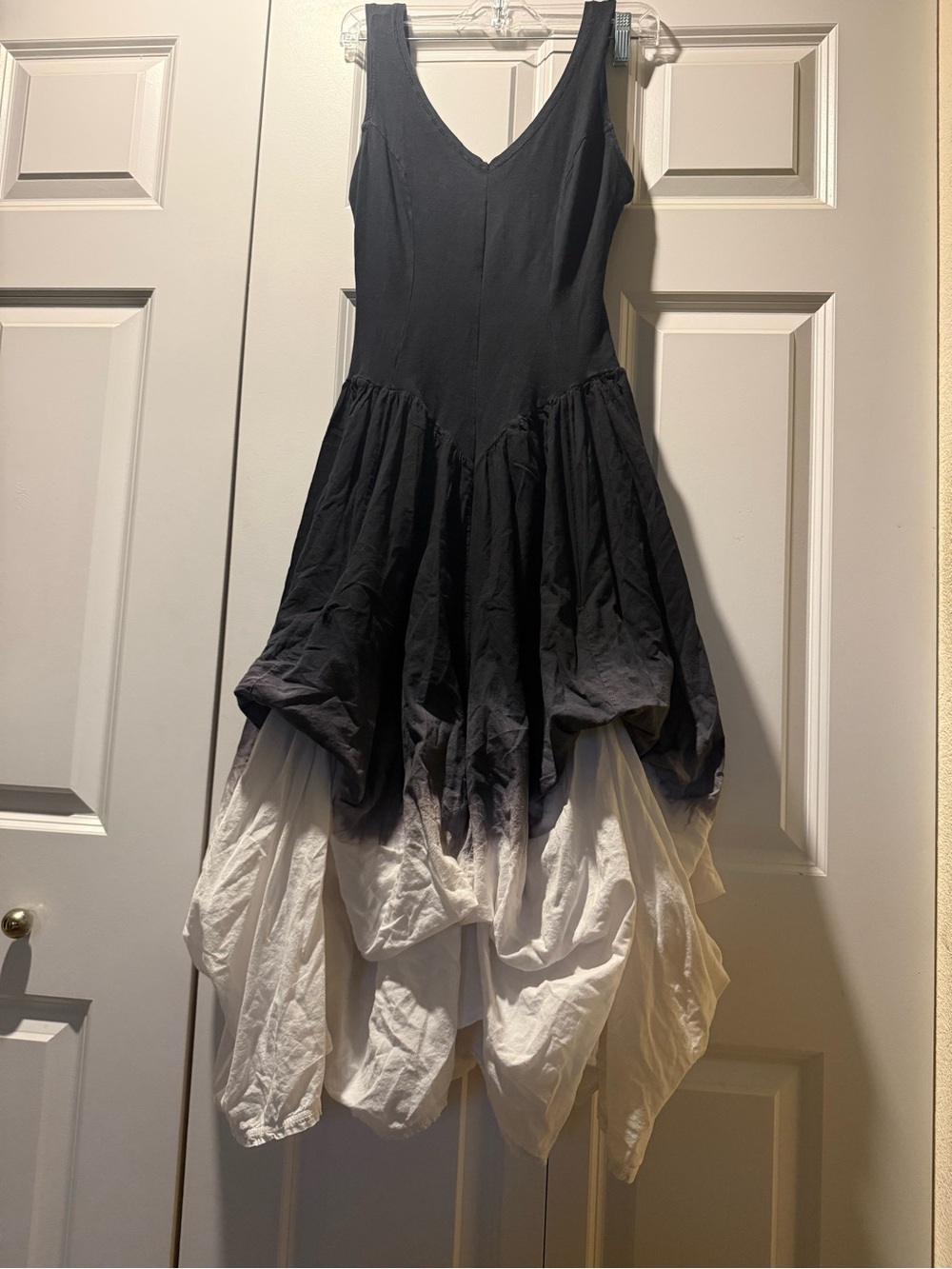 Luna Luz Corset Dress Tie Dye Black Ombre Maxi Boho Hand Dyed Medium M